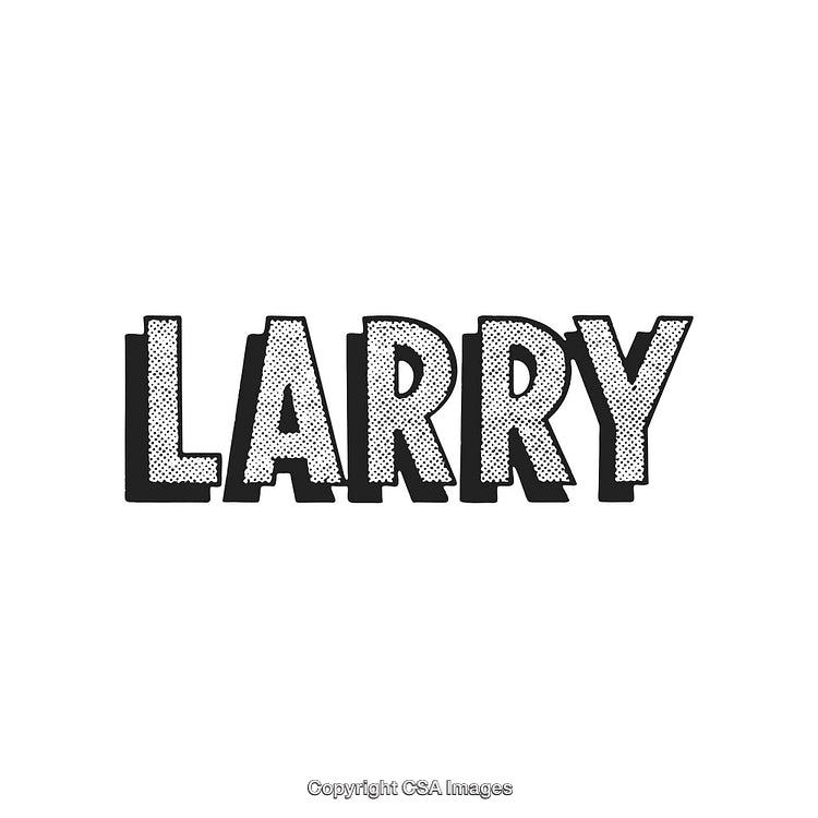 Bold Retro Typography Display Featuring the Name Larry in Black Dotted Style