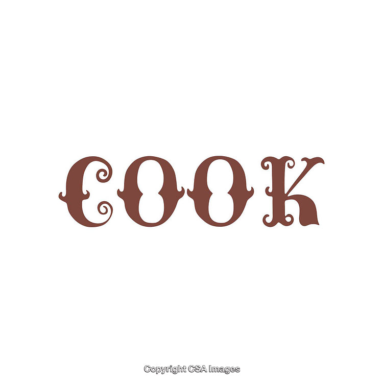 Decorative Word Art Featuring the Word Cook in Unique Typography