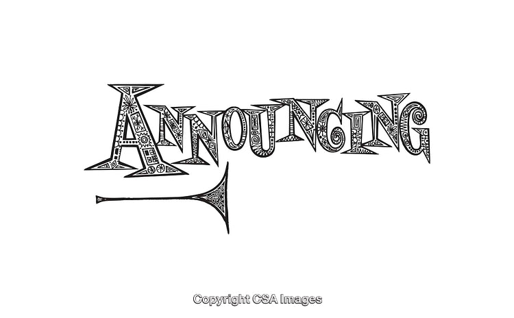 Ornate Black and White Typography with Intricate Line Art Design