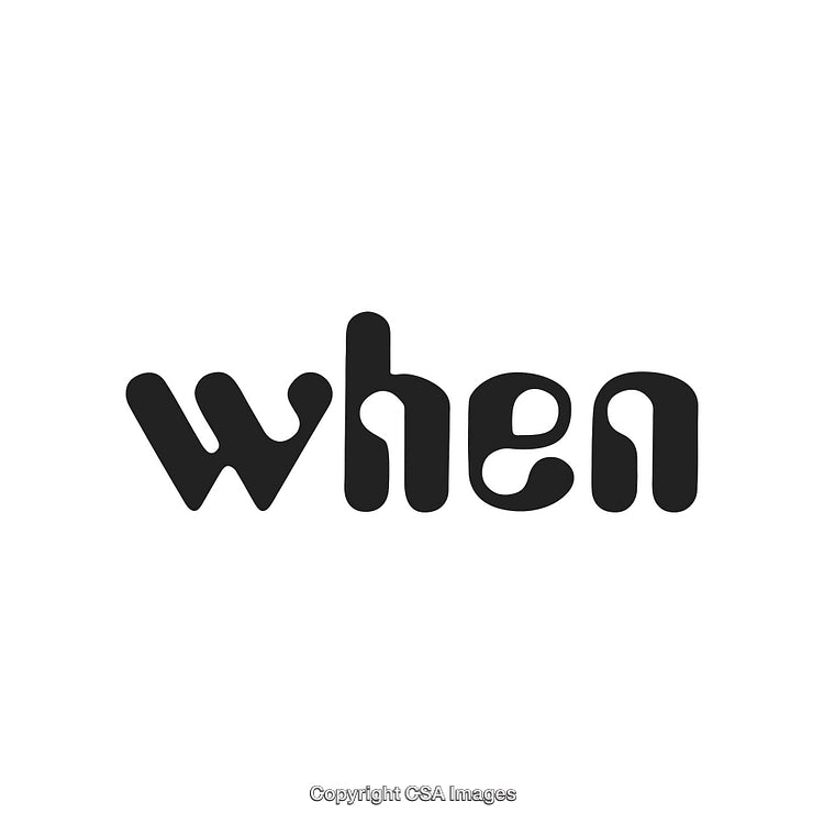 Creative Monochrome Typography Featuring the Word 'When' in Unique Design