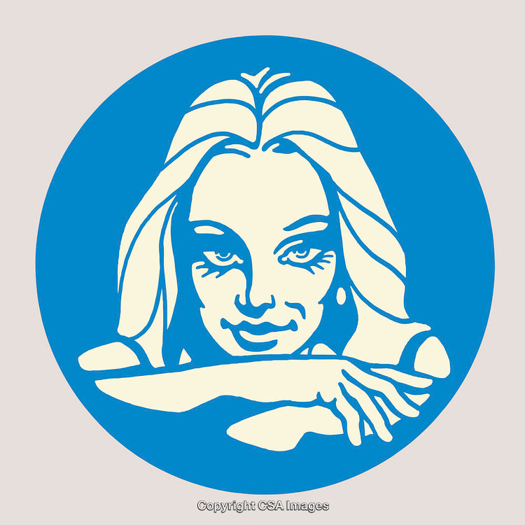 Colorful Illustration of a Woman's Face in Stylized Line Art