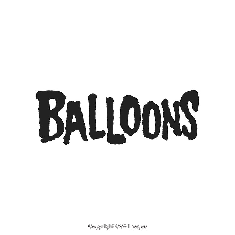 Bold Handwritten Font Spelling Out the Word Balloons in Black