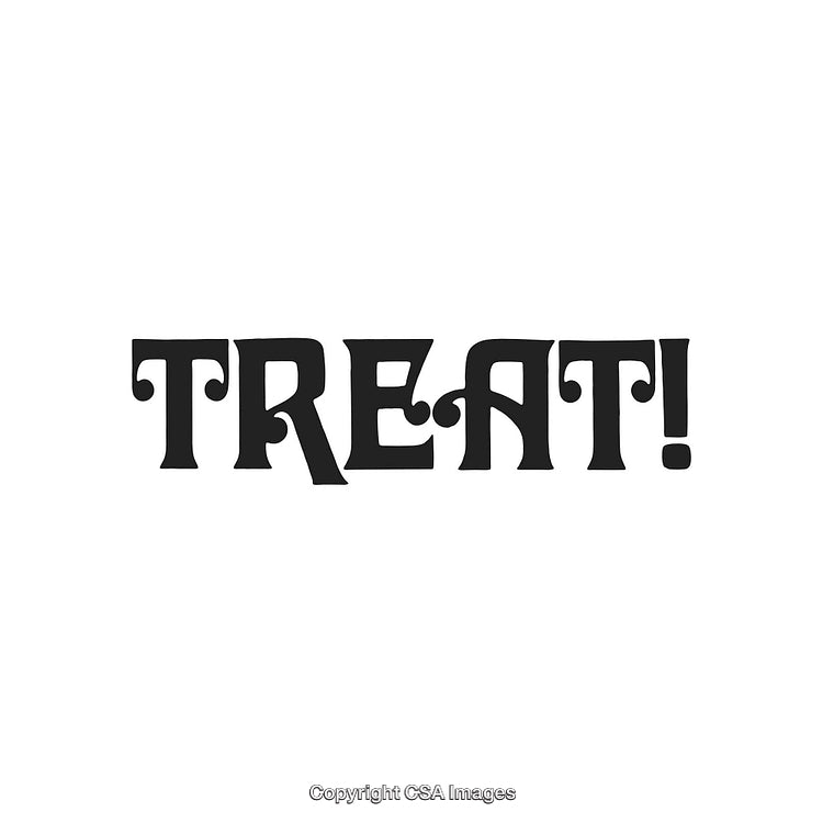 Elegant Black Text Design Featuring "Treat!" with Stylish Typography