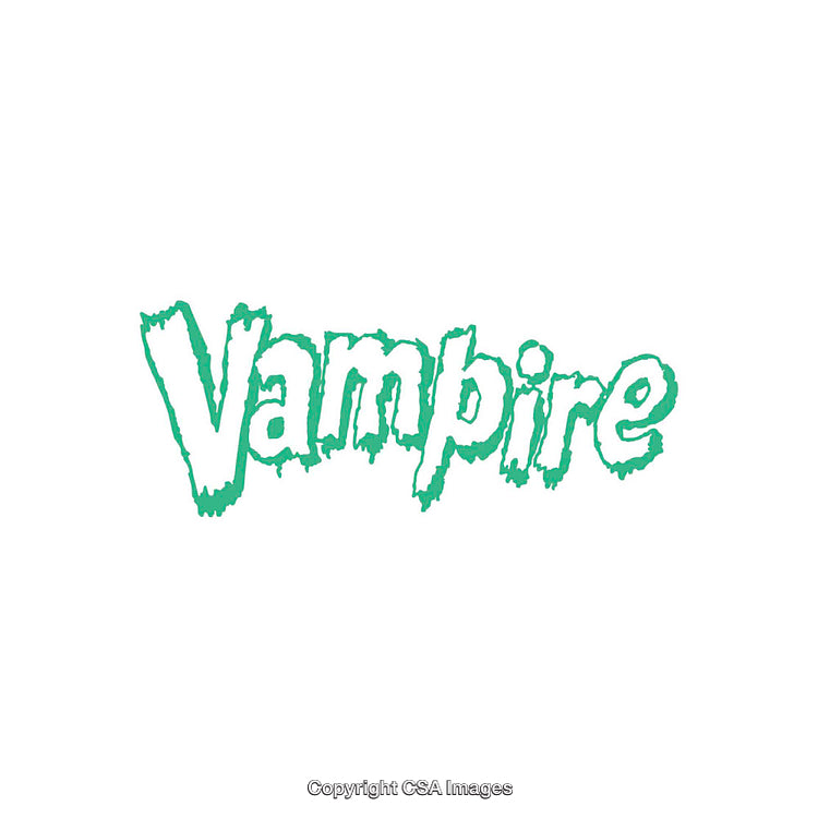 Text Design Featuring the Word Vampire in Stylized Green Lettering
