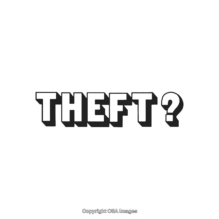 Bold Typography Questioning the Concept of Theft on White Background