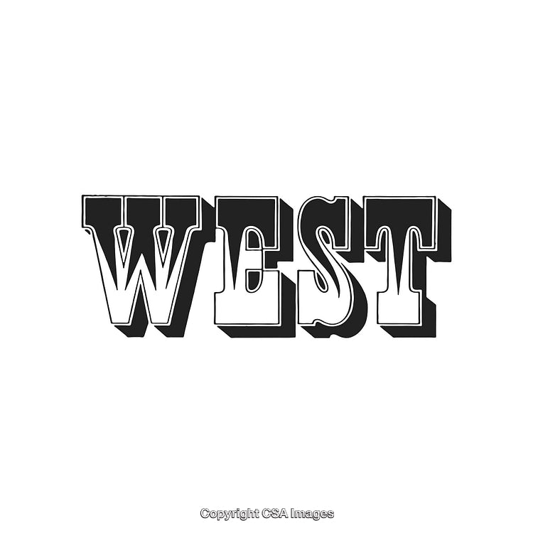 Bold Western-Themed Typography Design with Black and White Shading
