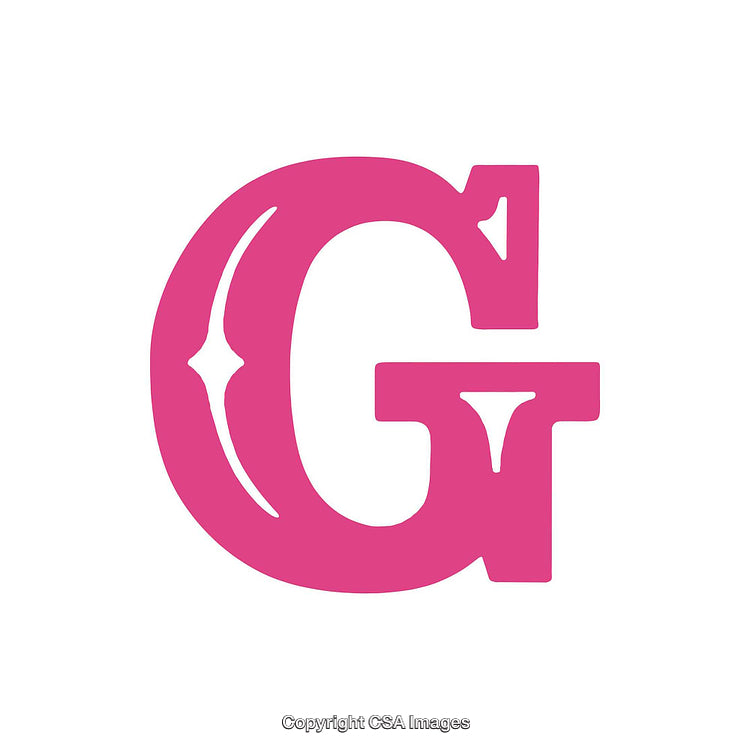 Pink Letter G With Decorative Style Isolated on White Background