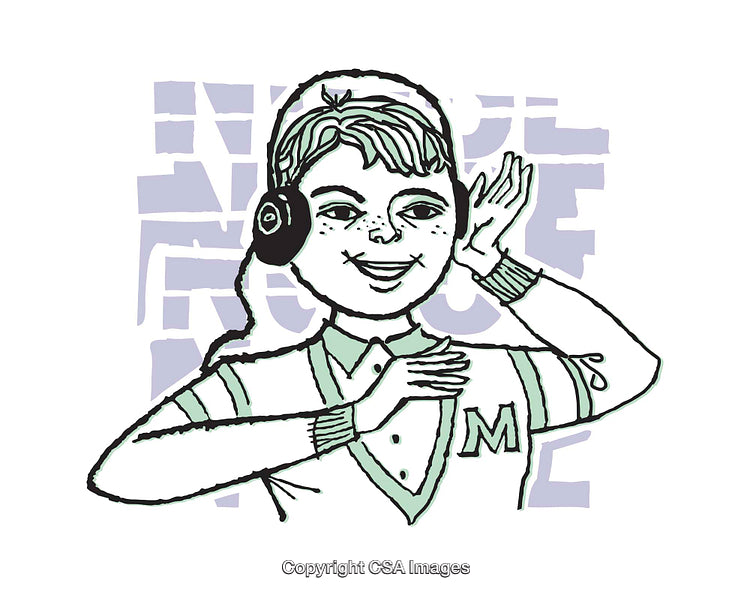 Cheerful Illustration of a Child Listening to Music with Headphones