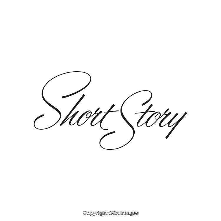 Elegant Script Typography Featuring the Words Short Story on White Background