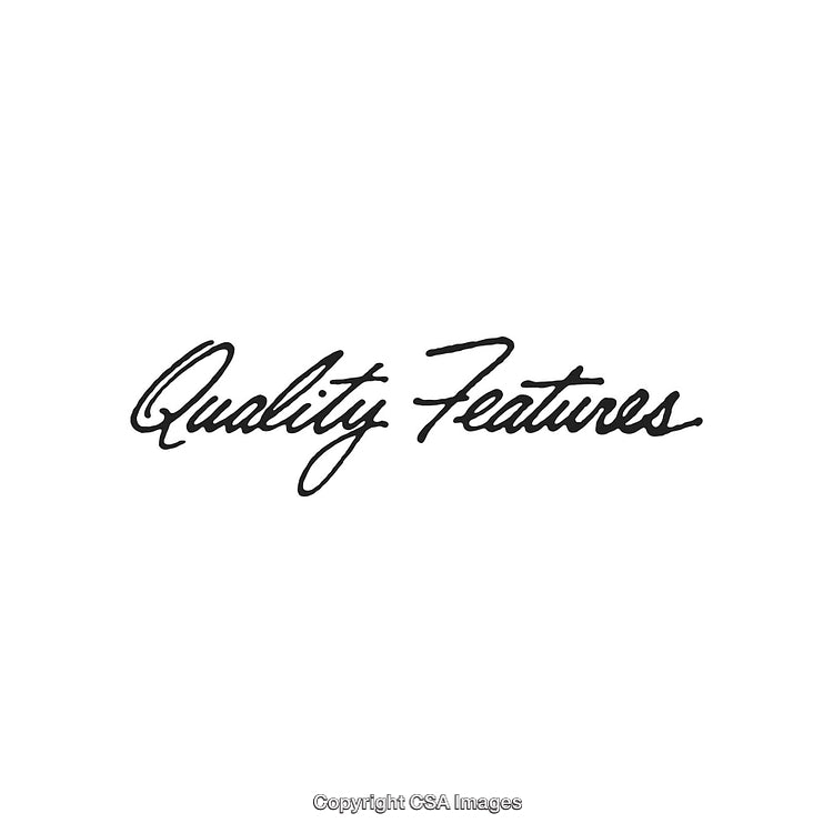 Elegant Handwritten Text Displaying 'Quality Features' on White Background