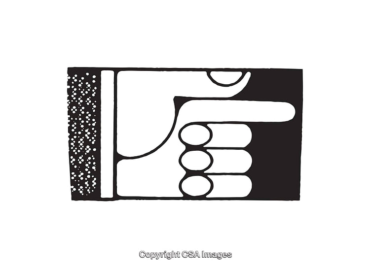 Black and White Line Art of a Hand Displaying Direction