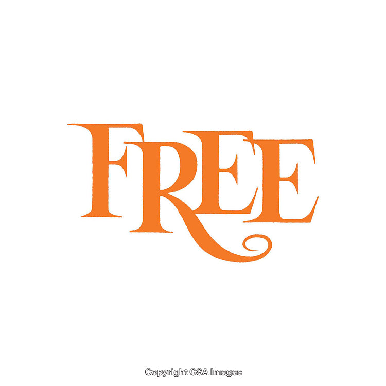 Decorative Typography Design in Bold Orange Featuring the Word 'Free'