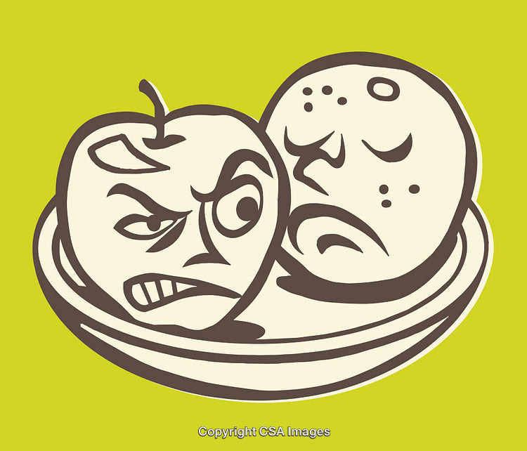 Illustration of Personified Fruits with Expressive Faces in Vibrant Colors