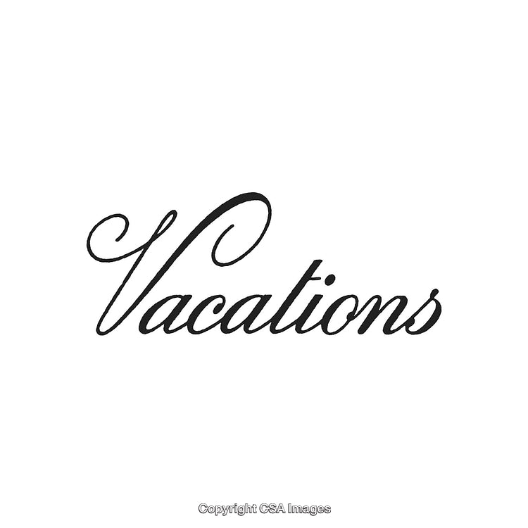 Elegant Typography Design Featuring the Word 'Vacations' in Cursive Style