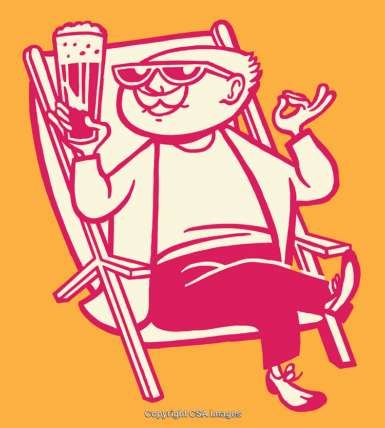 Cartoon Style Illustration of a Relaxing Person in a Retro Vibe