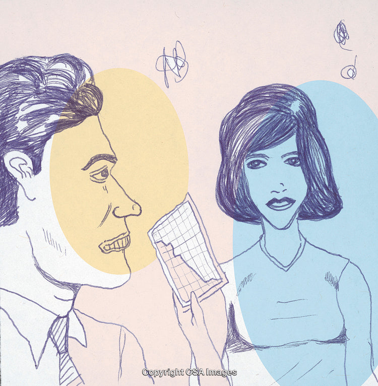 Illustration Depicting Conversation Between Colleagues in a Creative Setting