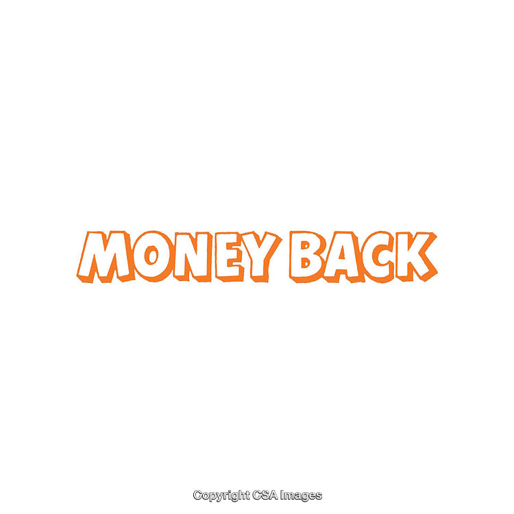 Bold Orange Money Back Text on White Background for Promotions