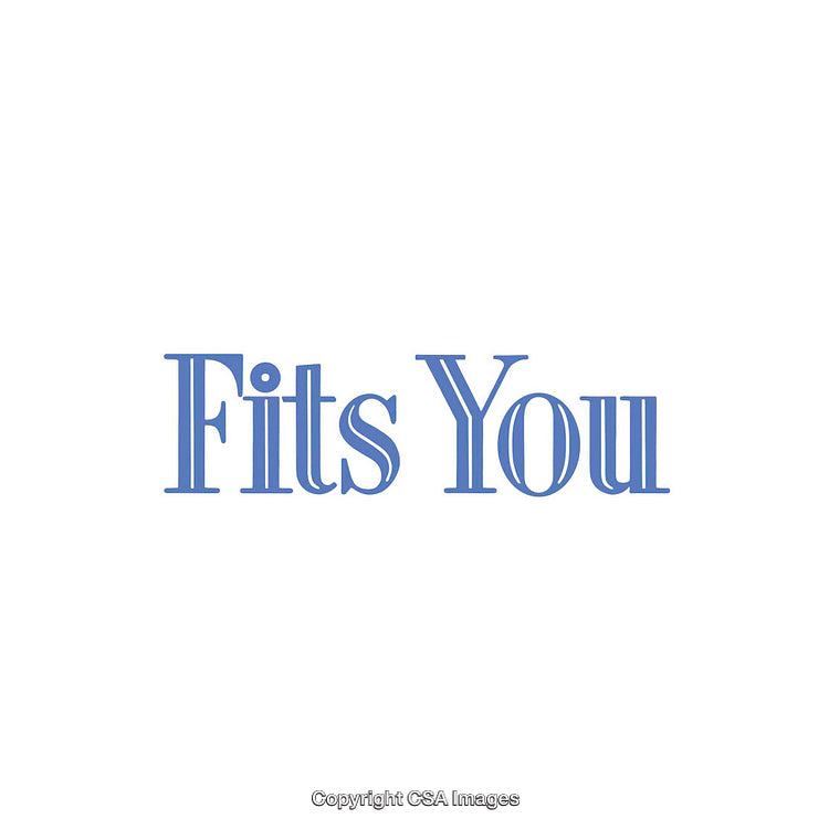 Minimalist Blue-Text Typography Reading 'Fits You' on White Background