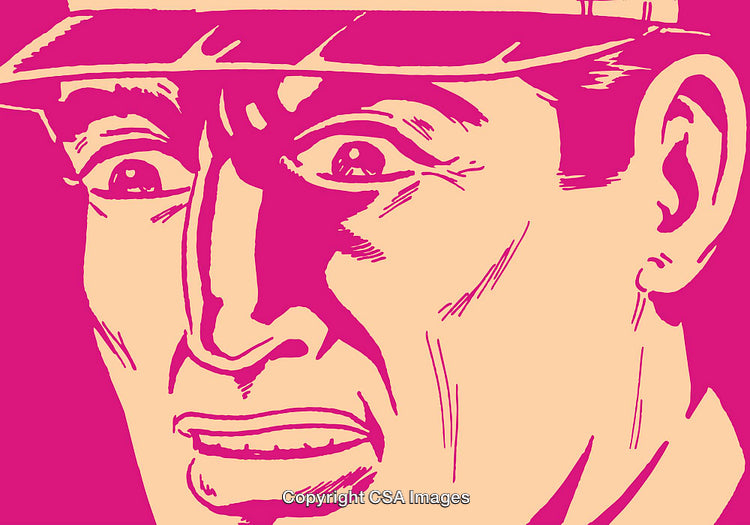 Retro Styled Pop Art Depiction of a Surprised Face in Bright Colors