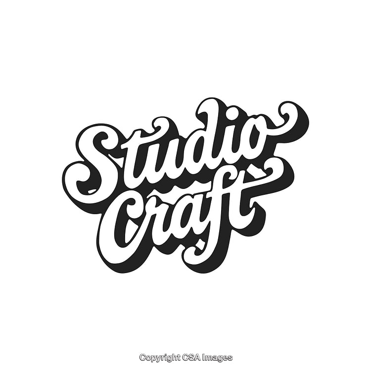 Studio Craft Decorative Logo Design Featuring Handwritten Script Typography