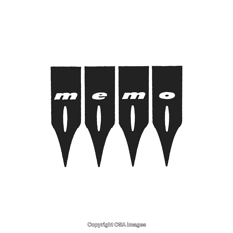 Creative Logo Design Featuring Fountain Pen Nibs and the Word 'Memo' in Bold Style