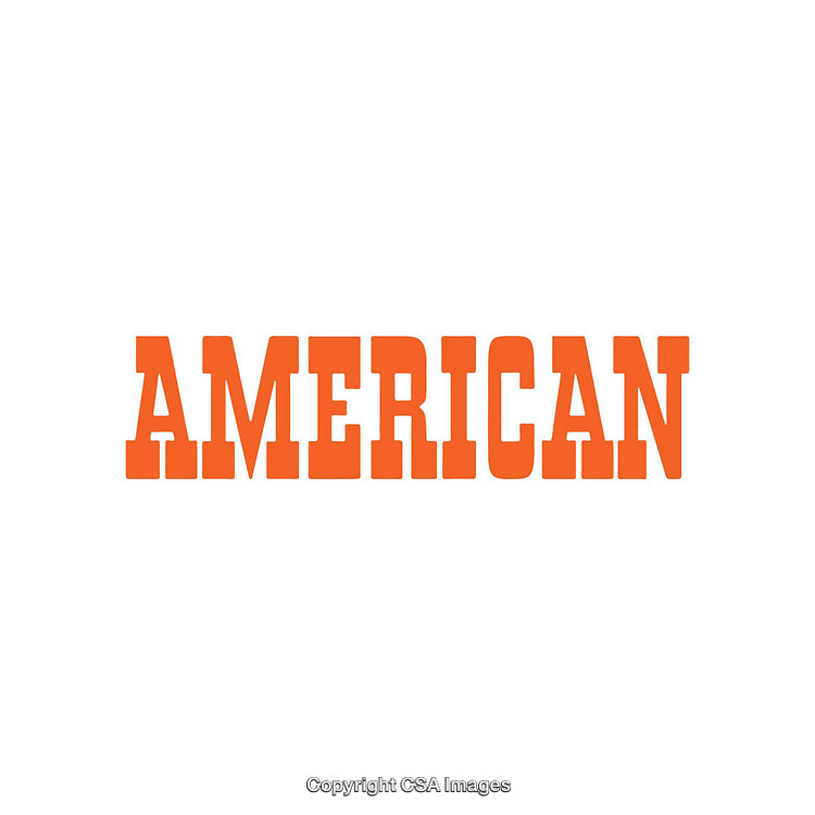 Bold Text With American Theme in Vibrant Orange on White Background