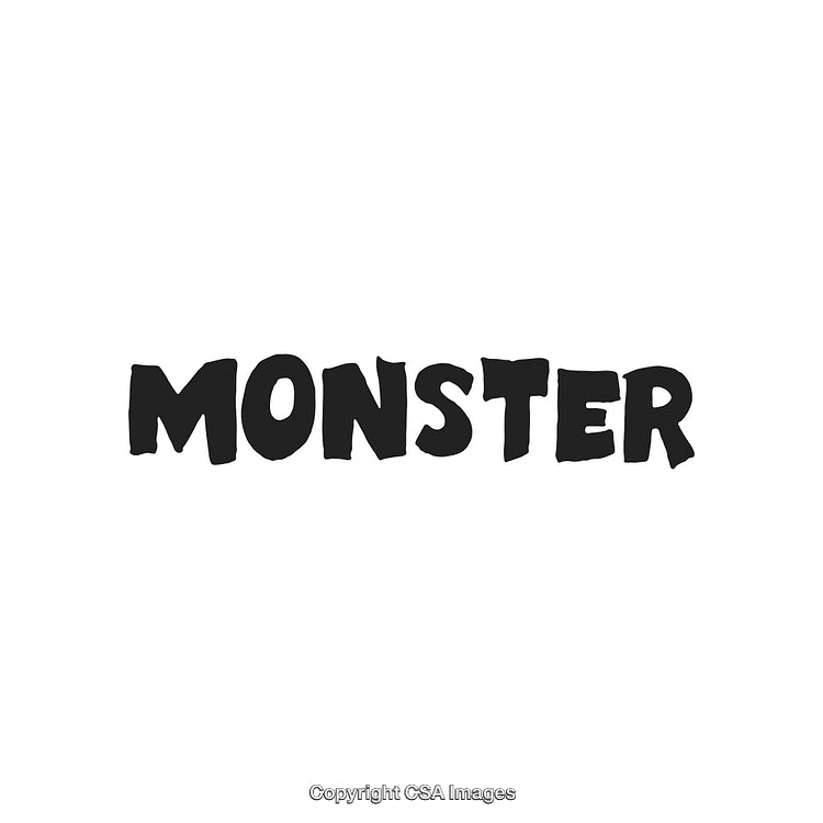 Bold Black Text Displaying the Word Monster on a White Background