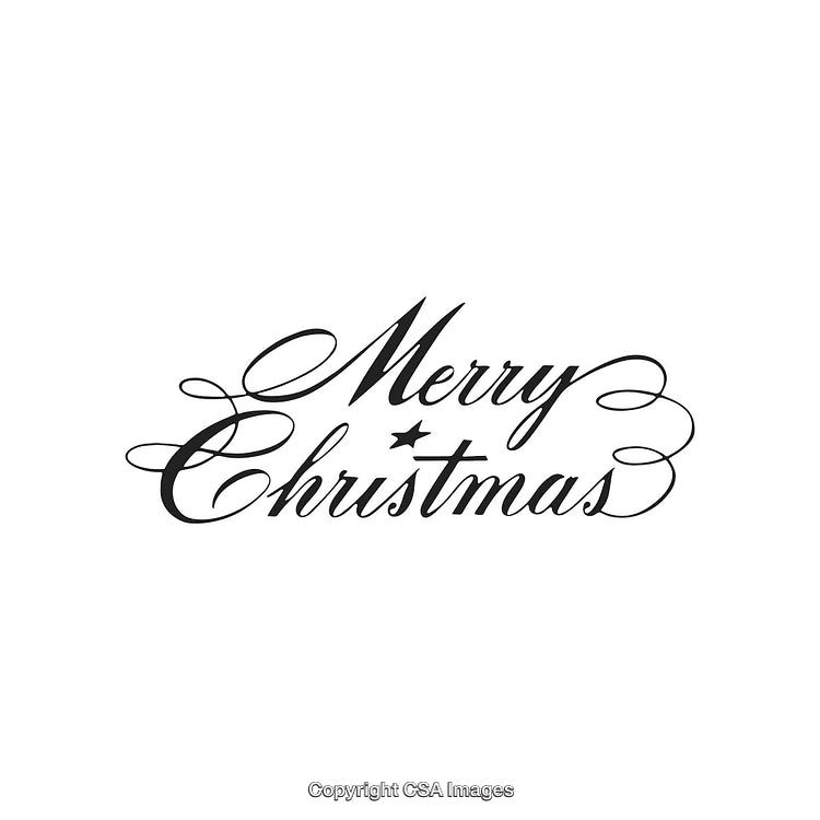 Elegant Calligraphy Design of Merry Christmas Text for Holiday Greetings