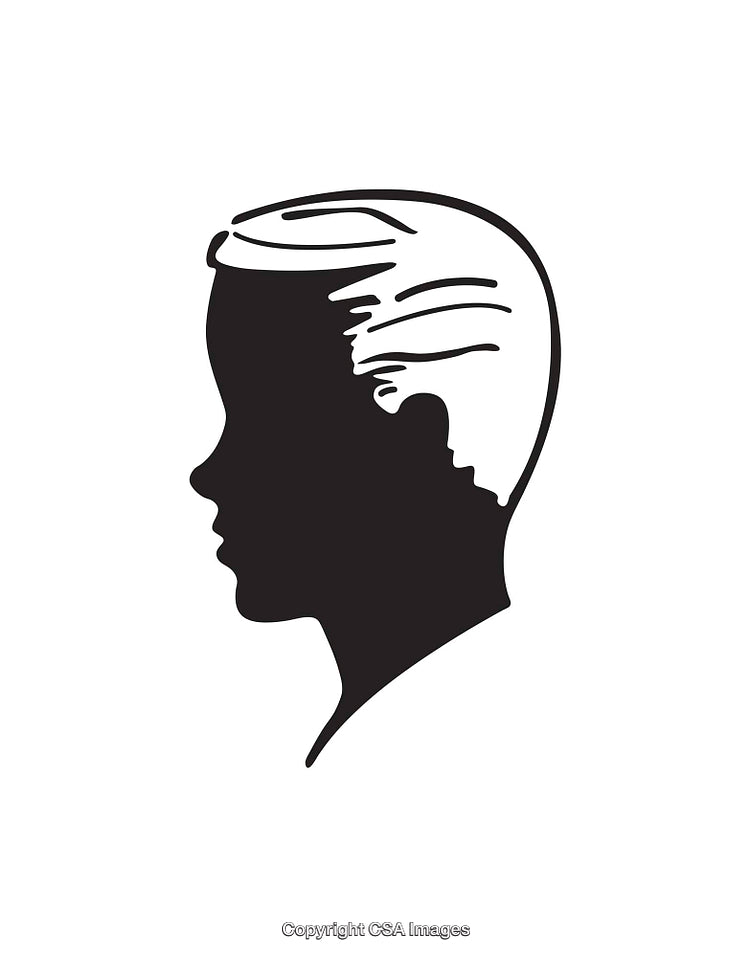 Black and White Silhouette of a Male Profile