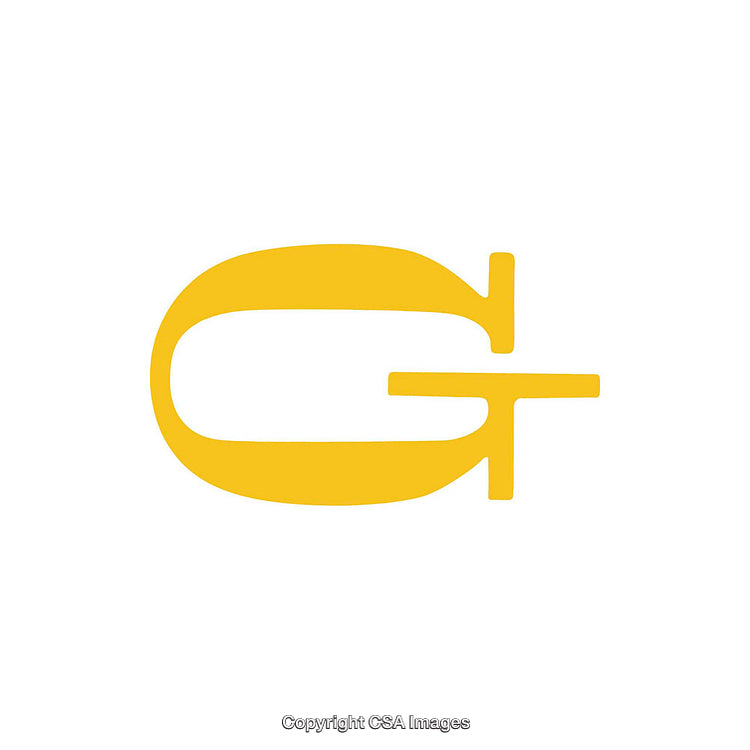 Yellow Letter G Icon on a White Background Captured in Minimalist Style