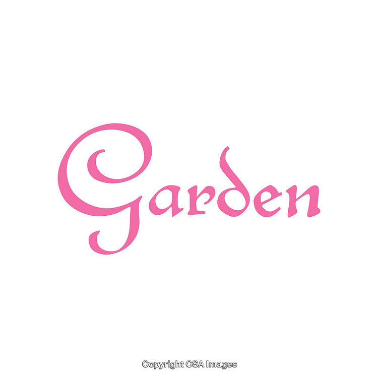 Elegant Artistic Typography with the Word 'Garden' Displayed in Pink Color