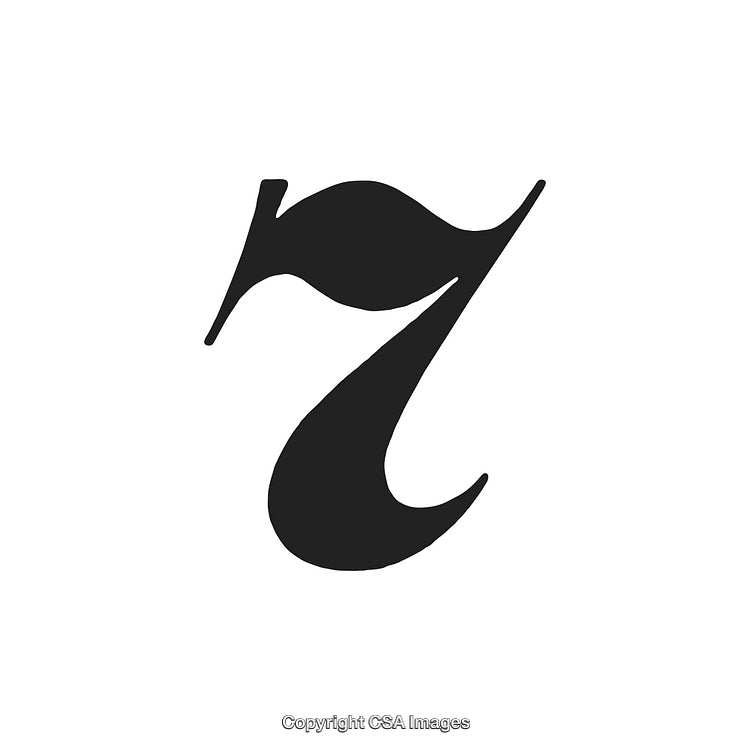 Elegant Minimalist Number Seven Design with Artistic Flair and Simplicity