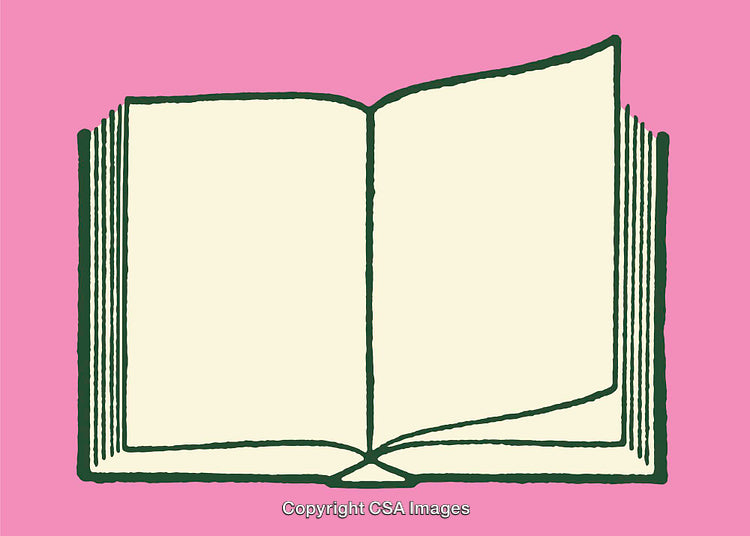 Simple Open Book Illustration on Vibrant Pink Background