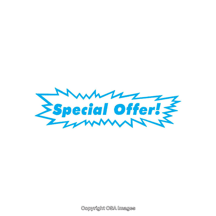 Blue Special Offer Text Design on White Background