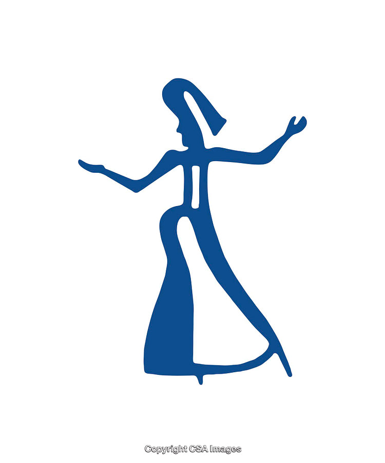 Abstract Blue Icon of a Stylized Human Figure on White Background