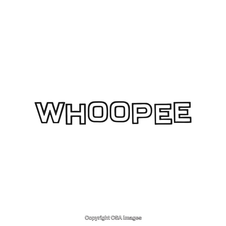 Bold Text Illustration Featuring the Word 'Whoopee' on a White Background
