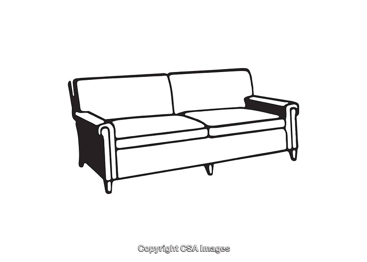 Black and White Illustration of a Comfortable Minimalist Sofa