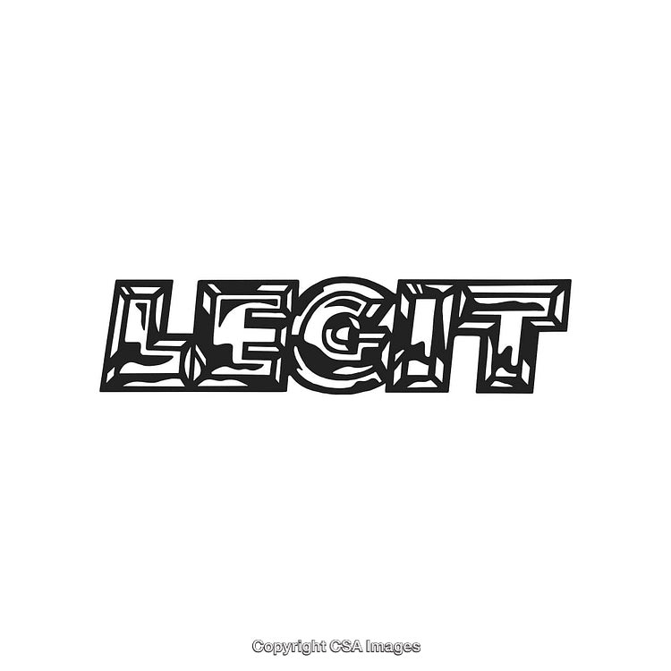 Creative Text Design Featuring the Word Legit in Black and White Style