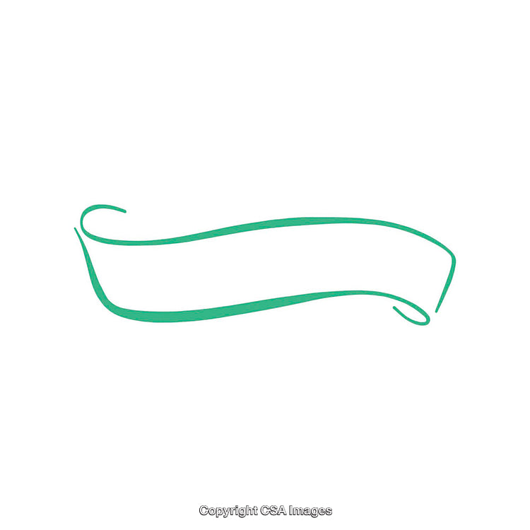 Green Curved Ribbon Banner Illustration on White Background