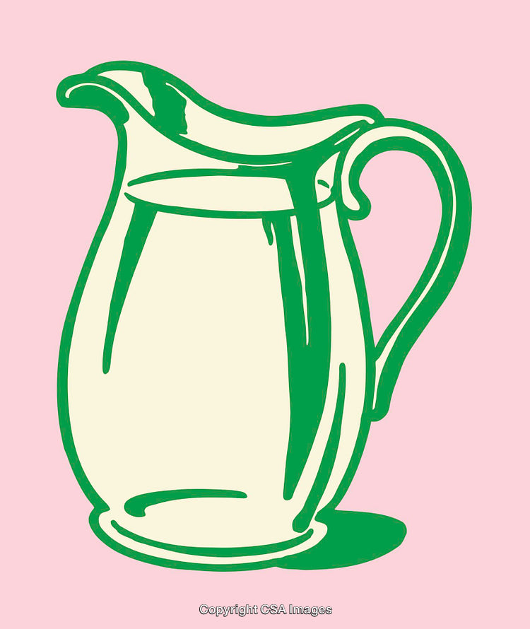 Color Line Art of a Decorative Pitcher in Minimalist Style