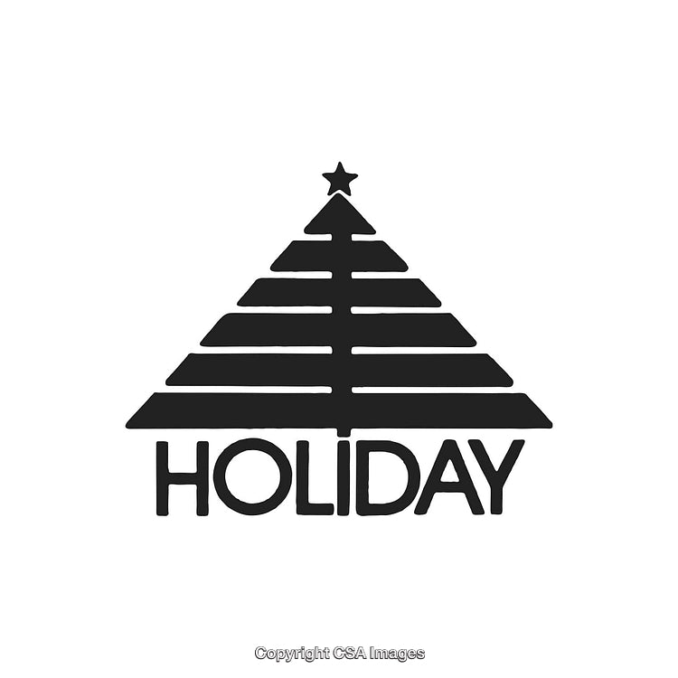 Holiday-Themed Minimalist Logo Featuring a Stylized Christmas Tree Design