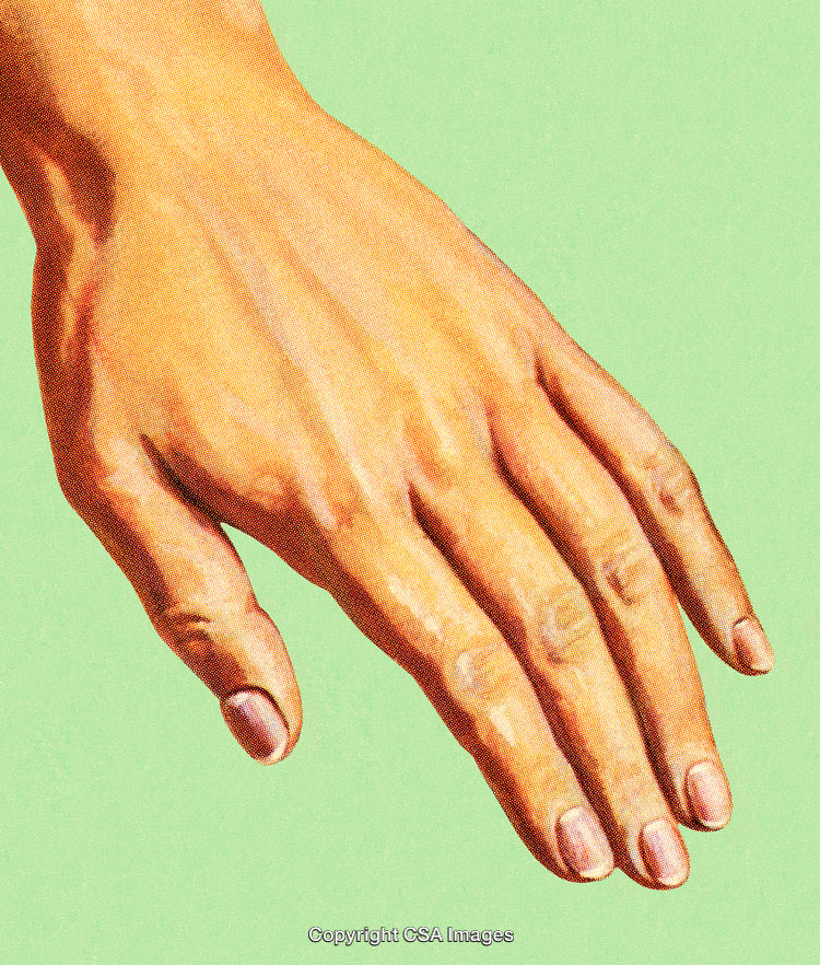 Close-Up of a Human Hand on a Green Background