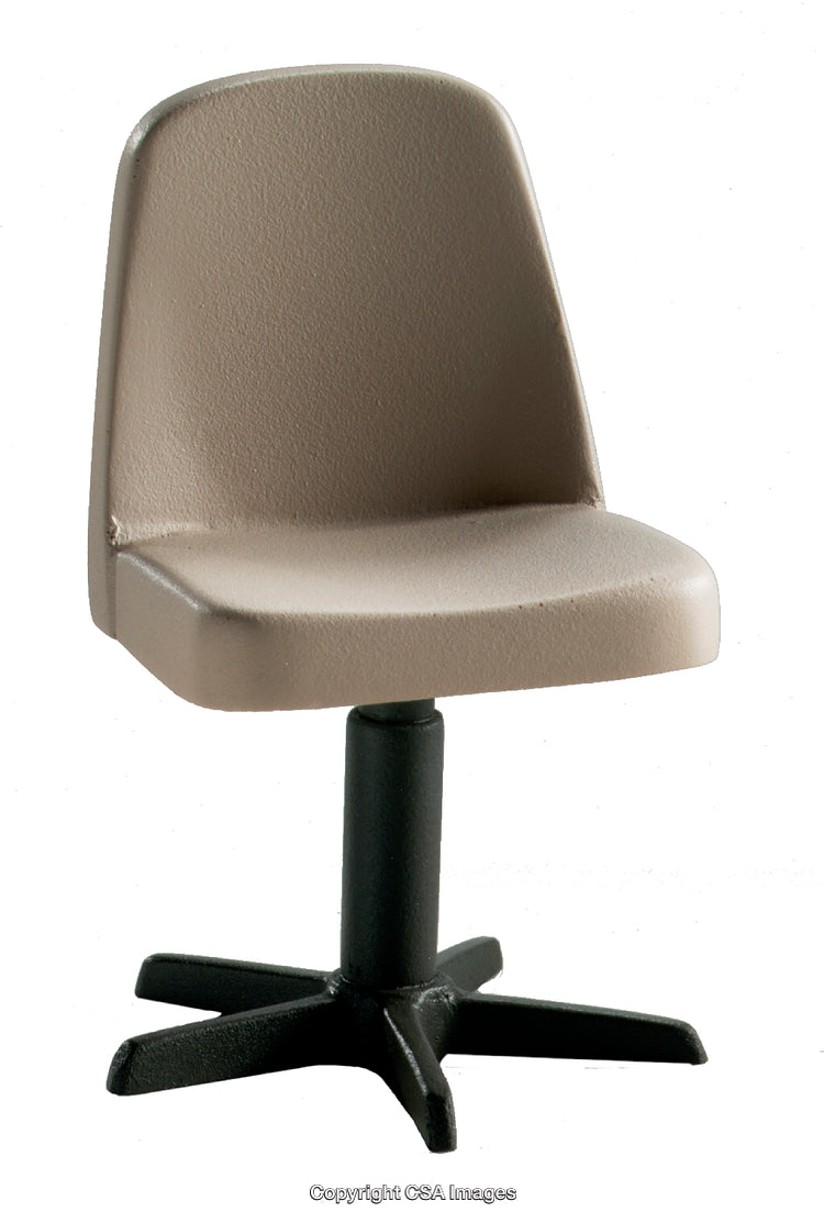 Detail of a Toy Office Chair with Rotatable Design and Metal-Like Base Construction