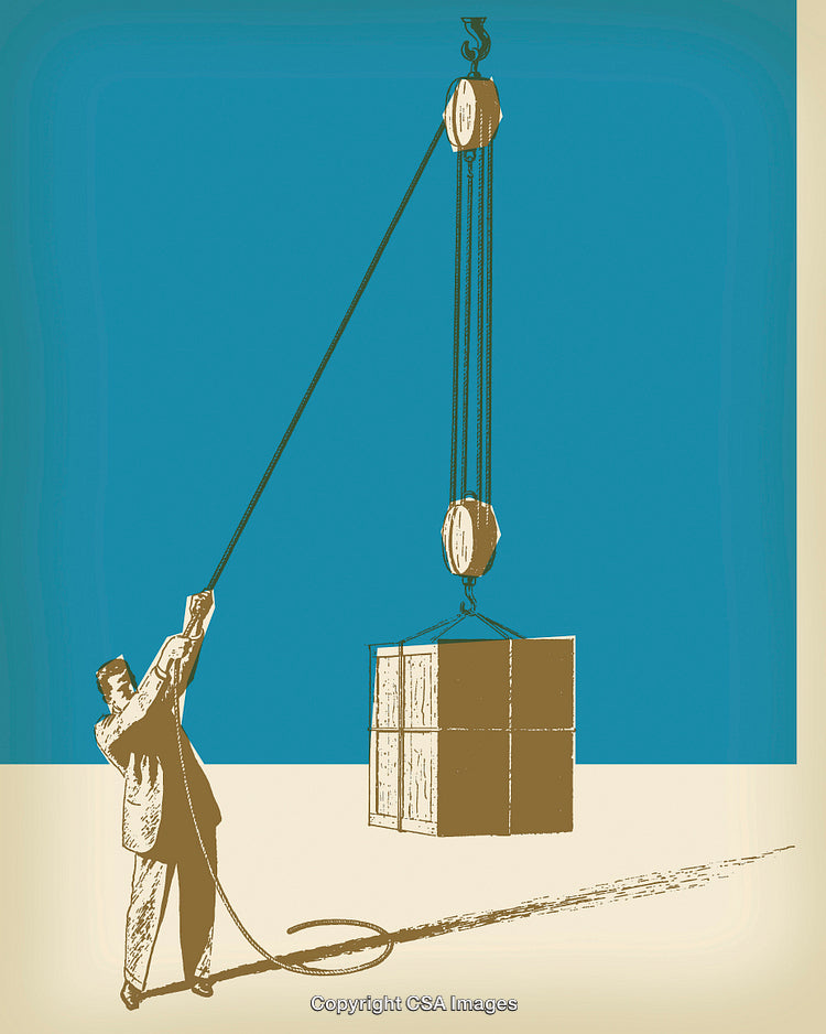 Man Hoisting a Crate