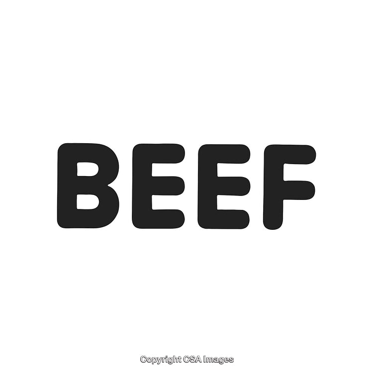 Bold Typographic Design Featuring the Word 'Beef' in Black Letters