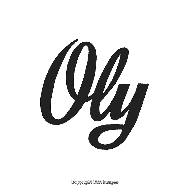 Stylish Handwritten Lettering Art with the Word 'Oly' on White Background