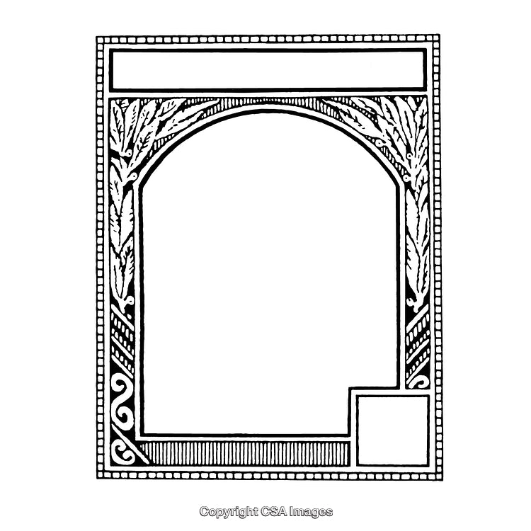 Intricate Black and White Ornamental Decorative Border With a Vintage Design