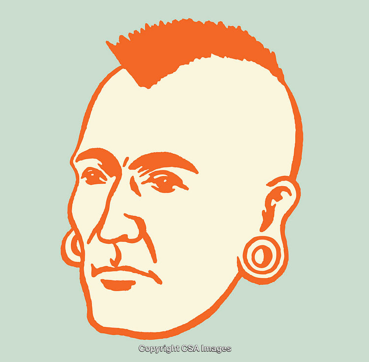 Bright Minimalist Illustration of a Person With a Distinctive Hairstyle and Earrings