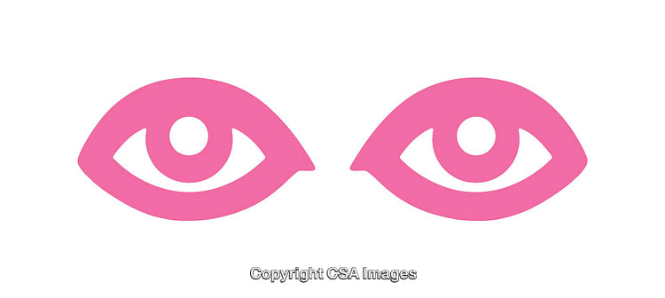 Pink Eye Symbol Icon with a Minimalist and Artistic Design