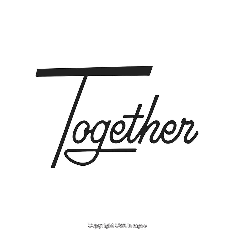 Stylish Typography of the Word 'Together' in a Unique Cursive Font